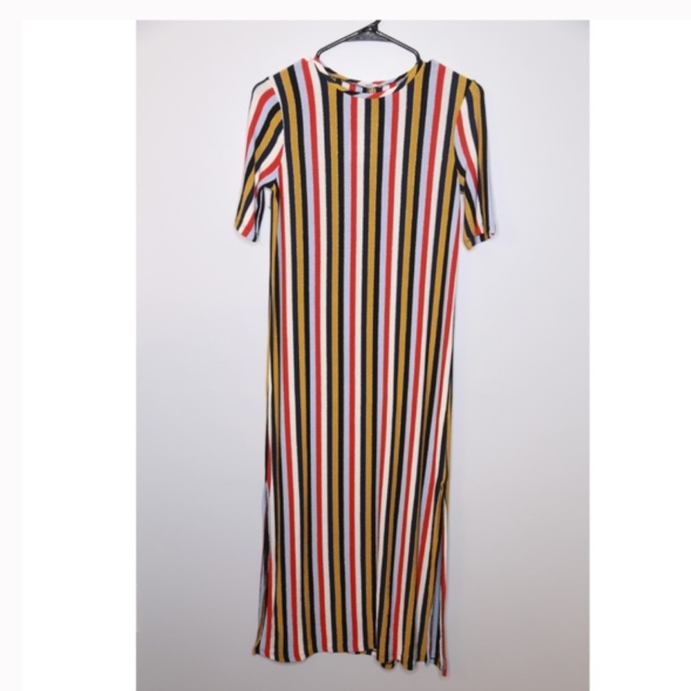 ZARA Stripe Maxi Shift dress Sz. Medium - Picture 8 of 10